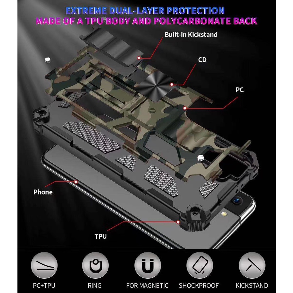 Camouflage Case OPPO A74 A93 A54 A55 Shockproof Phone case #8