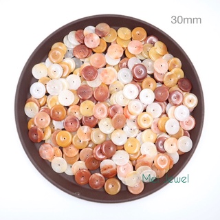 Jade หยกน้ำผึ้ง รูปทรงโดนัท 30mm หนา-6mm