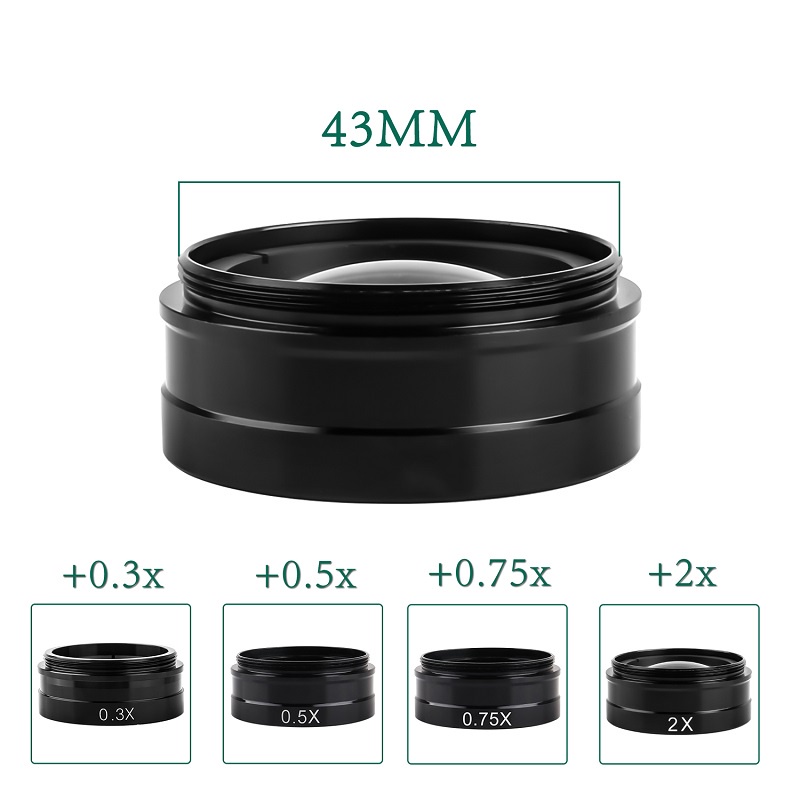 เลนส์กล้องจุลทรรศน์ 180 องศา 180X C-MOUNT 0.3X 0.5X 0.75X 2X สําหรับกล้อง HDMI VGA
