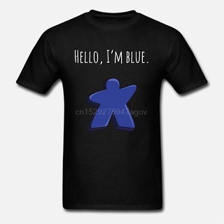 oversize T-shirt เสื้อยืดผ้าฝ้าย พิมพ์ลาย Hello Im Blue Meeple Desktopop Day BOilob71AKllbe89 S-5XL