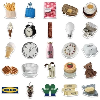 💥จัดส่งไว💥(270)สติกเกอร์ของใช้อีเกียและของกิน 45 ชิ้น