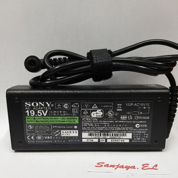 อะแดปเตอร์ชาร์จแท้ Sony vaio 19,5v 4,74a 19.5v 4.74a ORI BPS24 BPS26 BPS13