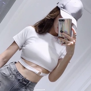 Lisa top crop สีพื้น