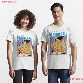 เสื้อยืดผ้าฝ้ายพิมพ์ลายขายดีGoku Riding a motocycle - Dragon Ball Essential T-Shirt ดราก้อนบอล Dragon Ball พิมพ์ลาย ผู้ห