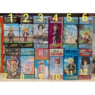 ฟิกเกอร์แท้ มือ1 JP แมวทอง Banpresto WCF ONE PIECE  Shanks Zoro Sanji Boa nami  shirahoshi chopper  luffy  Ace low