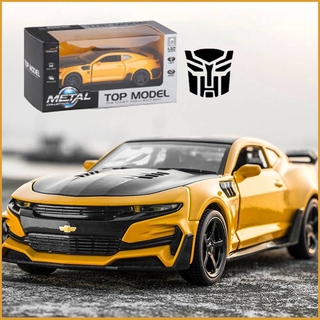 Transformers 5 Car รุ่นรถ 1:32 Bumblebee Chevrolet Camaro Diecast Car Model Gift Toy