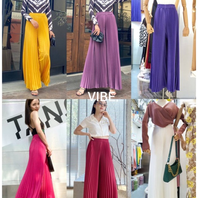พร้อมส่ง กางเกงงานผ้าพลีท ผ้าดี ทรงสวย ใส่พลิ้วสวย สวยขอบเอวยางแบบถี่ทำให้ขอบเอวดูแล้วเรียบไม่พอง ทรงขาบาน