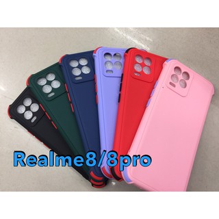 Realmeมาใหม่พร้อมส่งเลยจ้า👉 เคสTPU​นิ่มสีพื้นปุ่มสี​ For Realme8 Realmec20 Realmec21 Realmec12/c25