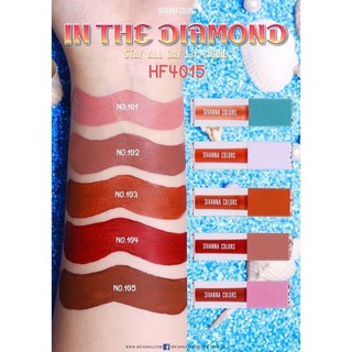 ของแท้​ sivanna :HF4015 ลิปสติกเนื้อลิควิด IN THE DIAMOND STAY ALL DAY LIP LIQUID  ลิปสติกเนื้อลิควิด สีแมท no. 105