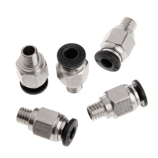 5Pcs Pneumatic Fittings PC4-M6 Bore 4mm For 4mm PTFE Tube Connector Coupler