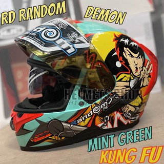 RD RANDOM DEMON MINT GREEN KUNG FU [ เต็มใบ ] [ แว่น 2 ชั้น ] [ นวมถอดซักได้ ] [ มีช่องเว้า ]