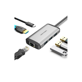 🧧ใส่รหัสคูปอง: VENT18658 คูปองส่วนลด 20%ส่งไวจากไทยVention 9 In 1 ฮับ USB Type-C To USB 3 . 0 + HDMI + RJ 45 USB HUB สําหรับ MacBook