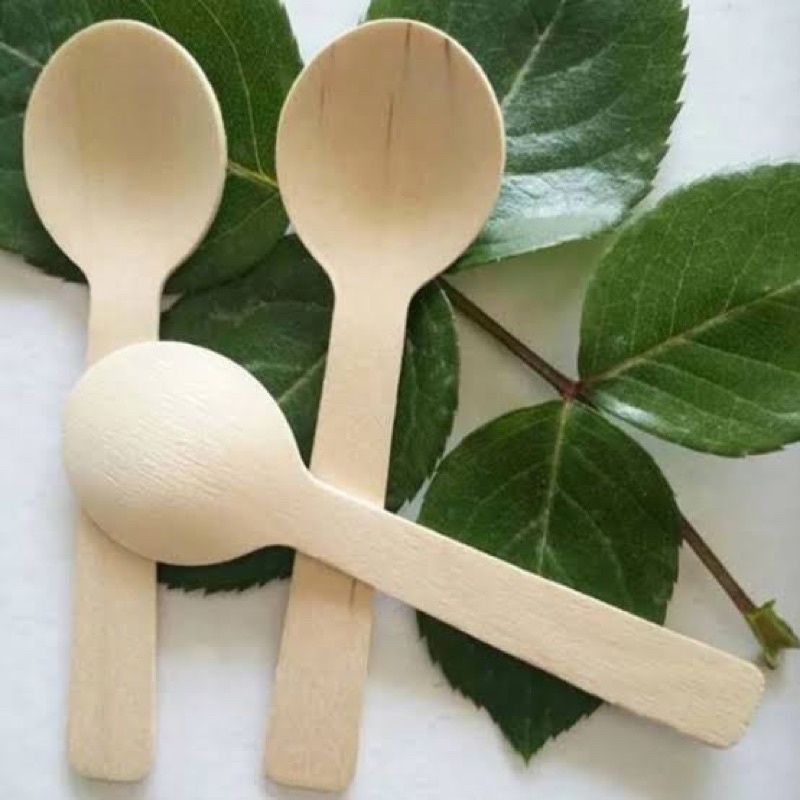 Meunier มูนิเยร์ ช้อนไม้จำนวน 1 ชิ้น ช้อนไม้ไผ่ ช้อนหัวกลม ช้อนไม้ใช้แล้วทิ้ง ช้อนไม้ตักสครับ ช้อนตั