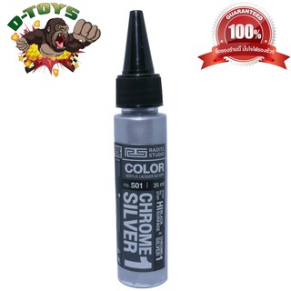 สีโมเดล กันดั้ม Chrome Silver 1 ขนาด 35 ml สำหรับ Airbrush