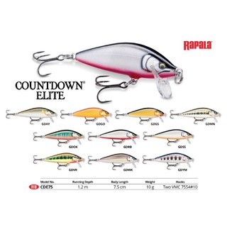 Rapala นับถอยหลัง Elite 7.5 ซม. (75 มม.) CDE75 (จมช้า)