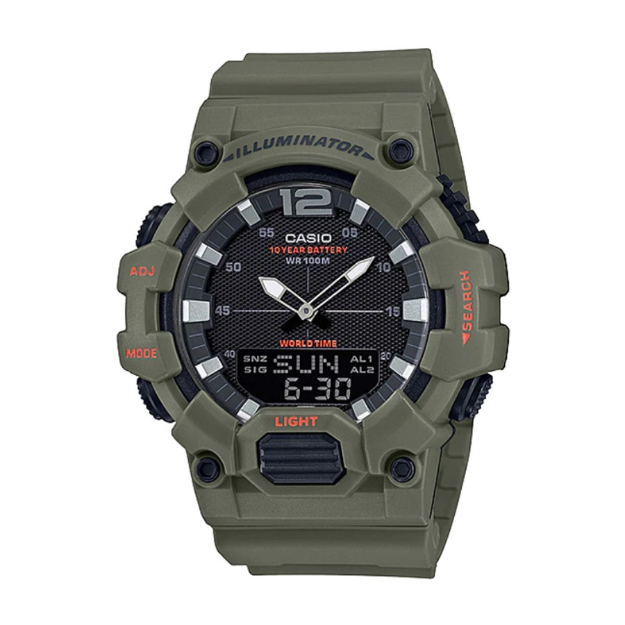 Casio Standard นาฬิกาข้อมือผู้ชาย สายเรซิน รุ่น HDC-700,HDC-700-3A2 - สีเขียว