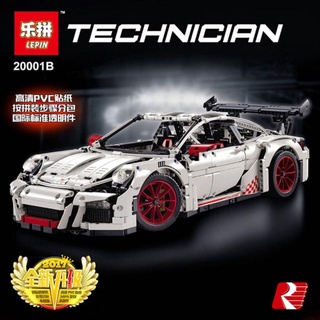 ตัวต่อ LEPIN BLOCK HAAR รถยนต์ รถสปอร์ต รถหรู ปอร์เช่ รุ่น 911GT3 RS เปิดประทุน สีขาว สัดส่วนจริง 1:8 Sport Luxury PO...