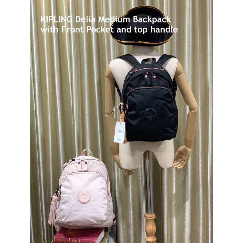 💕KIPLING Delia Medium Backpack with Front Pocket and top handle