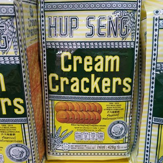 แครกเกอร์ ขนมปังกรอบ hup seng cream cracker ขนาด 428 กรัม ตราปิงปอง