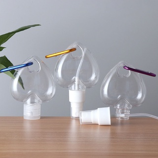 ขวดสเปรย์รูปหัวใจ 50ML พวงกุญแจขวดแอลกอฮอล์แบบพกพาที่ว่างเปล่า Hand Sanitizer ที่ว่างเปล่าพร้อมตะขอ Keychain