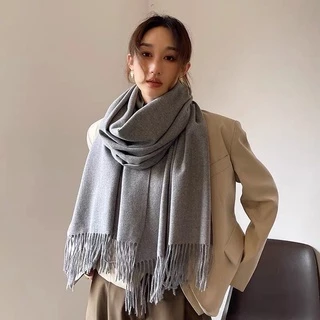 ผ้าพันคอแคชเมียร์ กันหนาว กันลม กันแดด เนื้อผ้าดี สีพื้น Cashmere Scarf สินค้าใหม่ พร้อมส่งในไทย