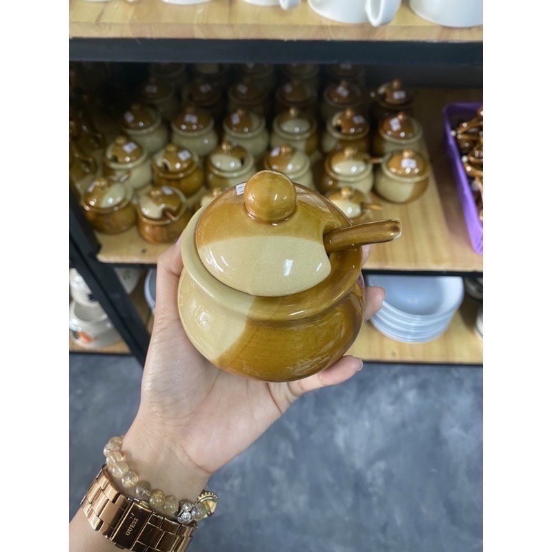 โถเครื่องปรุงเซรามิก แถวฟรีช้อน - รูปที่ 2