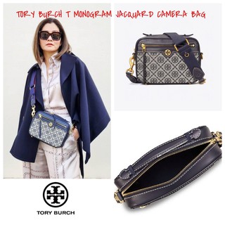 กระเป๋าสะพายข้าง สะพายไหล่  TORY BURCH T MONOGRAM JACQUARD CAMERA BAG การออกแบบที่เรียบง่าย