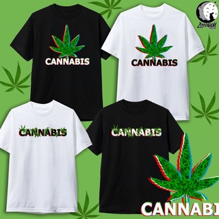 เสื้อยืดผ้าฝ้าย เสื้อยืดโอเวอร์ไซส์เสื้อยืด Cannabis กัญชา weed เสื้อยืดลายกัญชา เสื้อยืดแฟชั่น สายเขียว พลังใบS-5XL