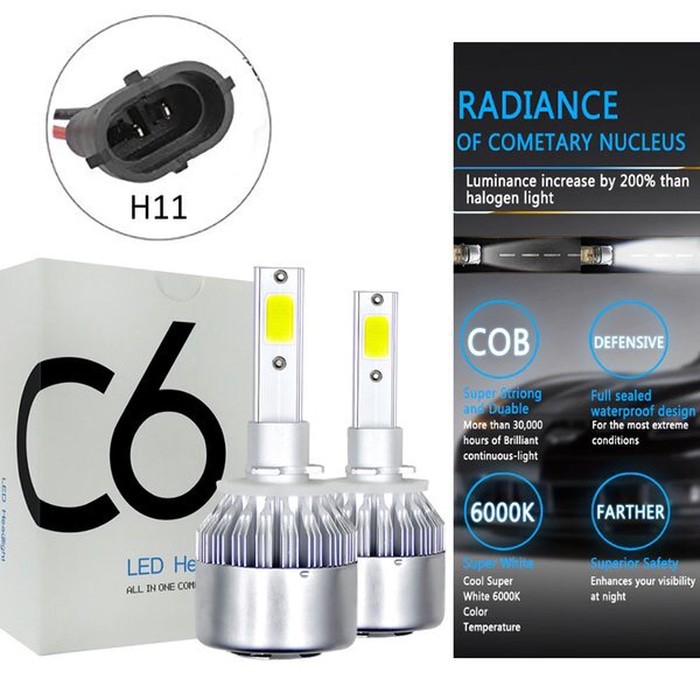 C6 H11 ไฟ LED รถยนต์ 2 ชิ้น