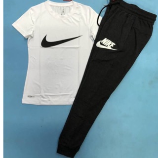 ชุดออกกำลังกายผู้หญิง Nike เสื้อ + กางเกงวอร์ม ชุดออกกำลังกายNike ส่งฟรี