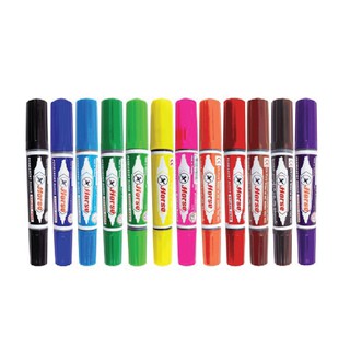 ปากกาเคมี 2 หัว ตราม้า ลบไม่ได้ รุ่น TWIN-PEN (เลือกสีได้) ป…