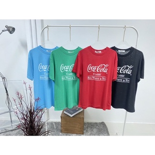 เสื้อยืดผ้าบางเกาหลีสกรีนลายCoca-cola