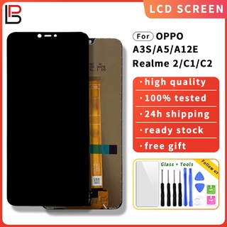 ชุดประกอบหน้าจอสัมผัส Lcd แบบเปลี่ยน สําหรับ Oppo Lcd A3s A5 A12e 1803 1853 Realme 2 C1 C2 RMX1809