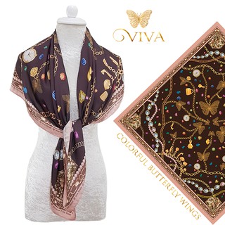 ผ้าพันคอ รุ่น Jewel Scarf  Color : Dark brown