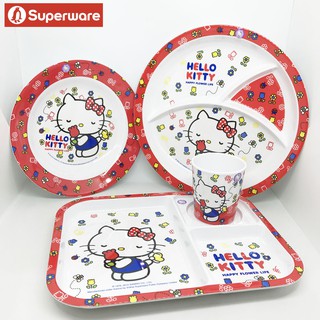 คิตตี้ ฟลาวเวอร์ ถาดหลุม แก้วน้ำเด็ก เมลามีน SANRIO KITTY ศรีไทยซุปเปอร์แวร์ Superware [ขายเป็นชิ้น/เลือกรหัสสินค้า]