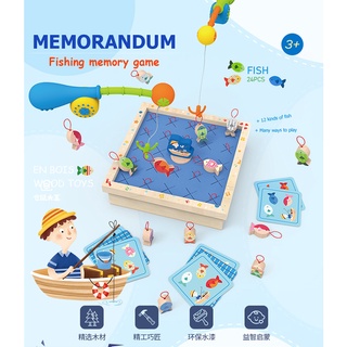 Fishing Memory Game เกมตกปลา ตกปลาเด็ก เกมส์จับคู่ ของเล่นไม้  ของเล่นเด็ก ของเล่นเสริมพัฒนาการ