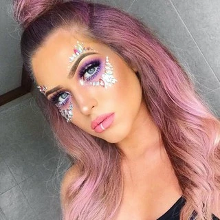 มี100ลาย ⚡️สติกเกอร์ เพชร คริสตัล สำหรับติดหน้า Face Tattoo ไปปาร์ตี้ Fastival โคโยตี้ 🎇🎆 Coachella สงกรานต์ BMMF