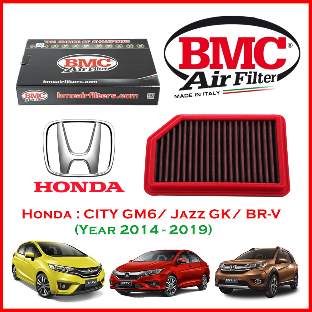 BMC Airfilters® (ITALY)🇮🇹 Performance Air Filters กรองอากาศแต่ง สำหรับ Honda : CITY GM6 / Jazz GK / BR-V (ปี 2014-2019)