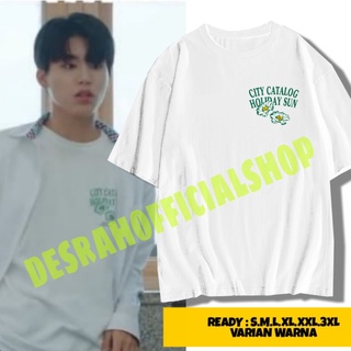 เสื้อยืดผ้าฝ้ายCOTTON เสื้อยืด พิมพ์ลาย JEONGWOO TREASURE CITY CATALOG สไตล์เกาหลีS-5XL