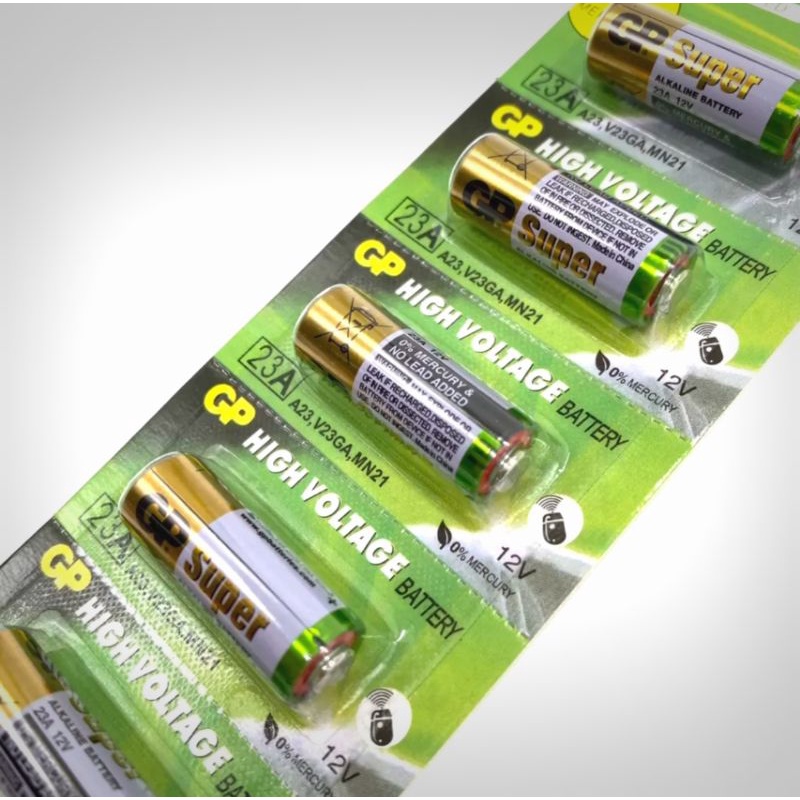 ( จีพี / P.5 ก้อน ) GP 23A alkaline battery 12V 5pc pack -same battery as A23, V23GA, MN21