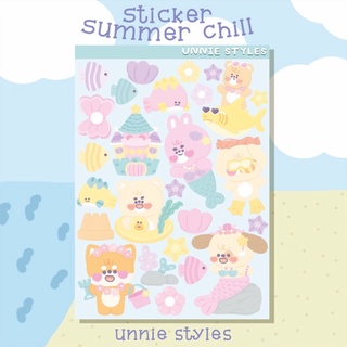 สติกเกอร์ SUMMER CHILL (PP/ขาวมัน)