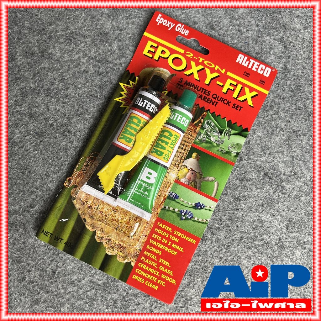 ยกโหล12แพ็ค ALTECO 40กรัม กาว หลอดคู่ 2ตัน สีใส ตราช้าง EPOXY FIX ติดลำโพง วอยซ์ ลำโพง เอไอ-ไพศาล - รูปที่ 2