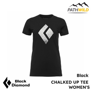 เสื้อยืดผ้าฝ้ายออร์แกนิค BLACK DIAMOND CHALKED UP TEE - WOMEN / BLACK เนื้อผ้านุ่ม มีความยืดหยุ่นดี