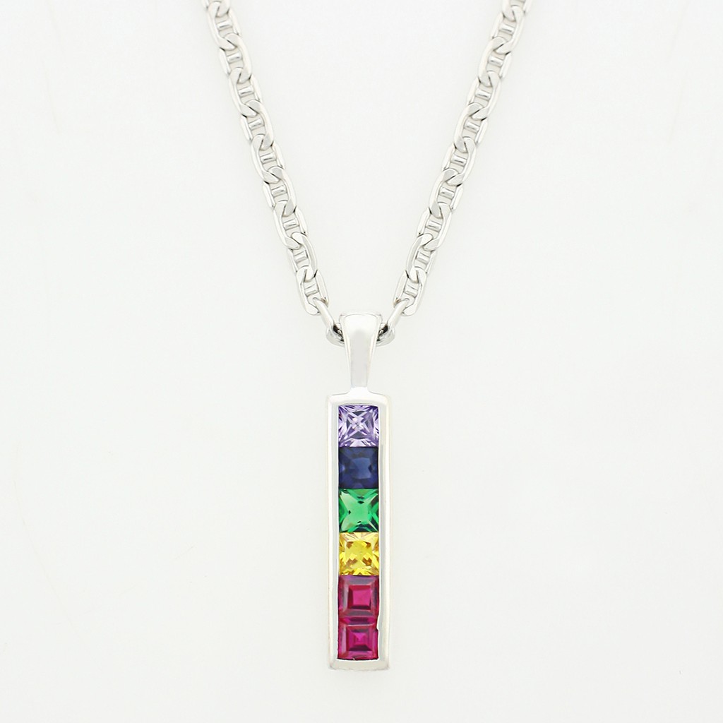 จี้หลากสี SILVER CZ MULTI COLOR PENDANT