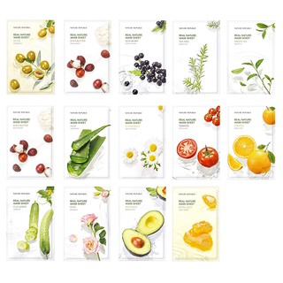 แผ่นมาส์กหน้า 14สูตร เนเจอร์รีพับบลิค Korea Nature Republic Real Nature Mask Sheet มาส์กหน้า ลดริ้วรอย Rojukiss ชีทมาส์ก