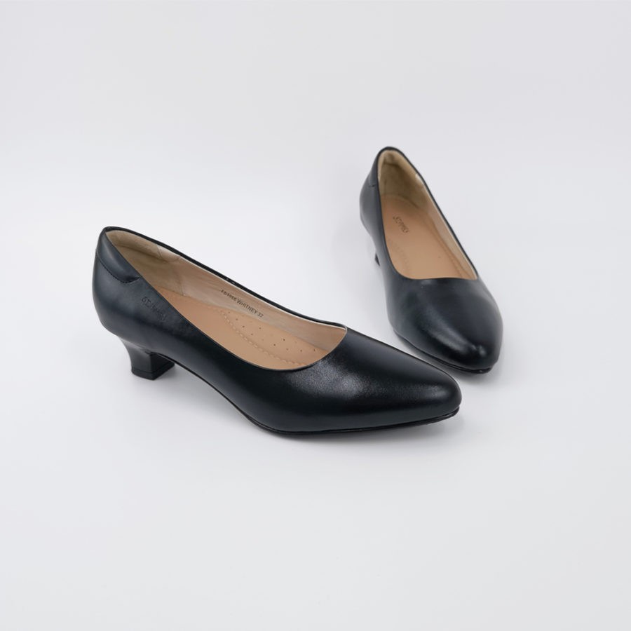 ST.JAMES รองเท้าหนังแท้ รองเท้ารับปริญญา ส้น 1.6/8 นิ้ว รุ่น WHITNEY สีดำ l รองเท้าคัทชูผู้หญิง