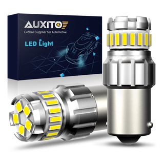 Auxito หลอดไฟท้ายรถยนต์ LED 1156 P21W BA15S 1200LM 4014SMD 1156 สําหรับสํารอง 2 ชิ้น