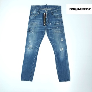 ยีนส์ Dsquared2 S74LA0904 เอว 30 รุ่นซิปคู่ แต่งขาดปะ ขาเดฟ รุ่น CR7 ใส่ครับ