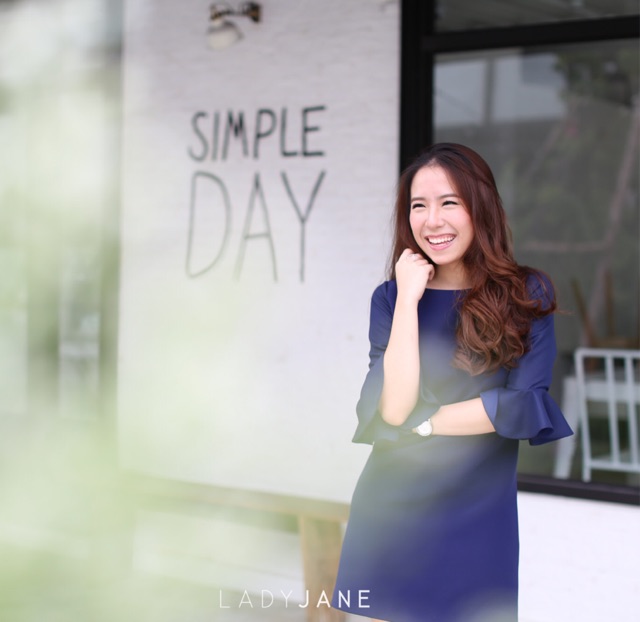 LJ021 Ruffle Truffle Mini Dress - Midnight Navy