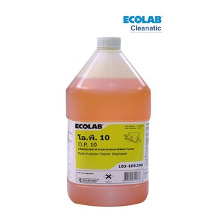 Ecolab(เอ็กโคแลบ) PE103-105200โอ.พี. 10: ผลิตภัณฑ์ทำความสะอาดและขจัดคราบมัน (3.8 ลิตร)